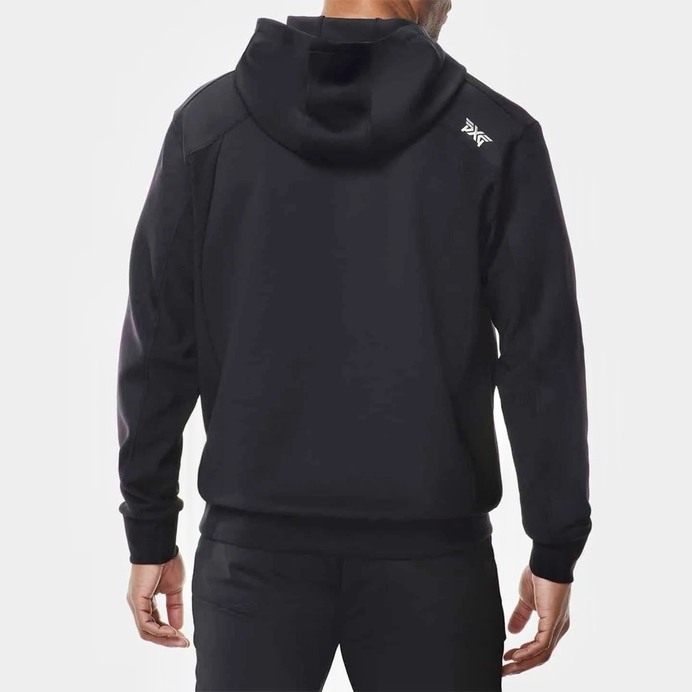 PXG Men's Essential Shadow Hoodie Black Logo Performance Knit Mens XS